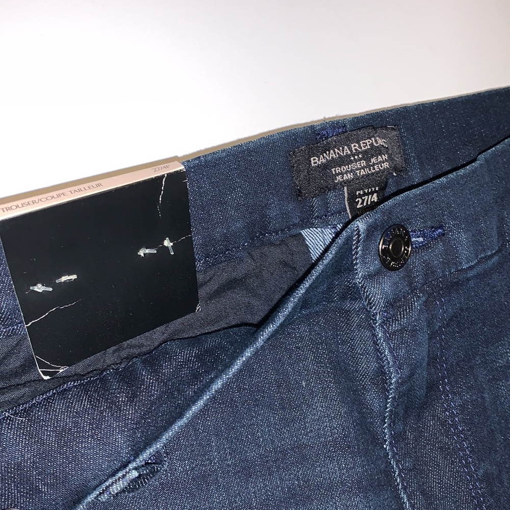 🆕 Banana Republic Dark Blue Trouser Jeans - Women’s Size 27P / 4P - Picture 6 of 7